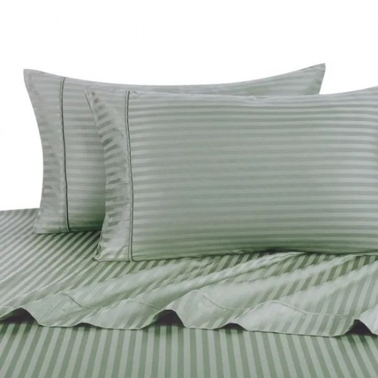 Royal Hotel Bedding Striped 500 Thread Count Bed Sheet Set 100 Percent Cotton, Sateen, Deep Pocket