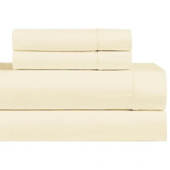 Abripedic Solid 1000-Thread-Count Super-Deep 22 Inch Pocket Bed Sheet Set 100-Percent Cotton, Sateen Solid, Extra Deep Pocket