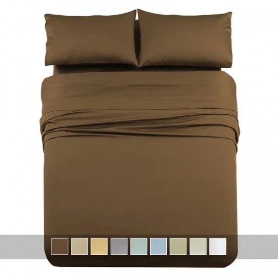 Royal Hotel Bedding Solid 1000 Thread Count Bed Sheet Set 100% Cotton, Sateen Weave, Deep Pocket