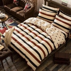 Simple Print Bedding Set Bedclothes Duvet Cover Bed Sheet Bedspread Comforter Cover Bedding Sets Bed Linen Cotton housse de couette Bedsheet