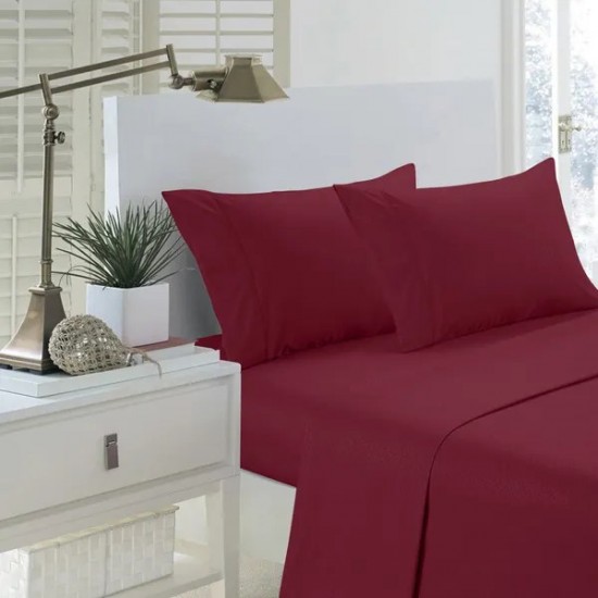 Martha 1800 Series Embossed Deep Pocket Sheet Set - Super Soft & Wrinkle Free - Luxurious Bed Sheets Set