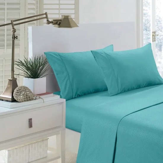 Martha 1800 Series Embossed Deep Pocket Sheet Set - Super Soft & Wrinkle Free - Luxurious Bed Sheets Set