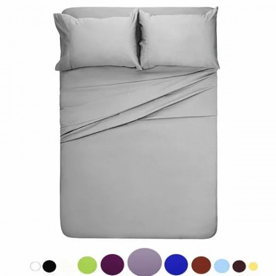 3/4pcs US Standard Size Bed Sheet Set Solid Twin Full Queen King California King Bedsheet Set