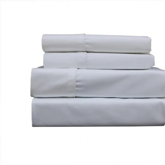 Royal Hotel Bedding Top Split King Adjustable King Size 650 Thread Count Solid Sheet Set, Cotton Blend Wrinkle Free 4-Piece Sheet Set