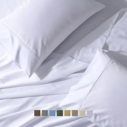 Royal Hotel Bedding Top Split King Adjustable King Size 650 Thread Count Solid Sheet Set, Cotton Blend Wrinkle Free 4-Piece Sheet Set
