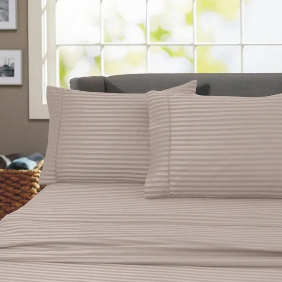 600 Thread Count 100% Egyptian Cotton Wrinkle Free Hotel Striped Sheet Set