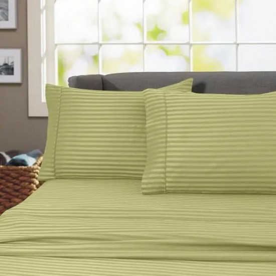 600 Thread Count 100% Egyptian Cotton Wrinkle Free Hotel Striped Sheet Set