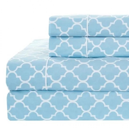 Split Queen Meridian Sheet Set 340TC Count 100% Cotton Sateen 5-Piece Sheet Set By Royal Hotel Bedding