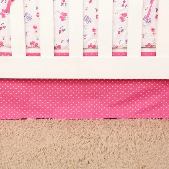 Pink Owl Crib Bedding Sets for Baby Girls | 3 Piece Nursery Set | Crib Comforter, Fitted Crib Sheet, Crib Skirt Included