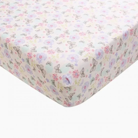 3piece Purple Floral Baby Girl Nursery Unisex Toddler Bedding Set for Boys and Girls, Comforter, Fitted Crib Sheet and Crib Skirt