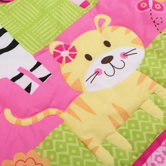 Zebra 3 Piece Baby Girl Nursery Bedding Crib bedding Set Soft Cotoon | Crib Comforter, Fitted Crib Sheet, Crib Skirt Included