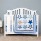 Crib Bedding Sets for Boys 3Piece Nursery Bedding Blue Stars Baby Boys Bedding Soft Cotton | Crib Comforter, Fitted Crib Sheet, Crib Skirt I