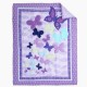 3Piece Purple Baby Girl Nursery Crib Bedding Set Cotton Crib Toddler Bedding Skirts for Baby Boys or Girls ,Includes Quilt, Fitted Sheet, Du