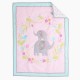Elephant 3Piece Baby Crib Bedding Set for Girl Jungle Animal Nursery Bedding with Comforter Fitted Sheet Bed Skirt