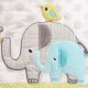 Elephant 3Piece Baby Nursery Crib Bedding Set for Boys Jungle Animal Safari Theme with Comforter Fitted Sheet Bed Skirt
