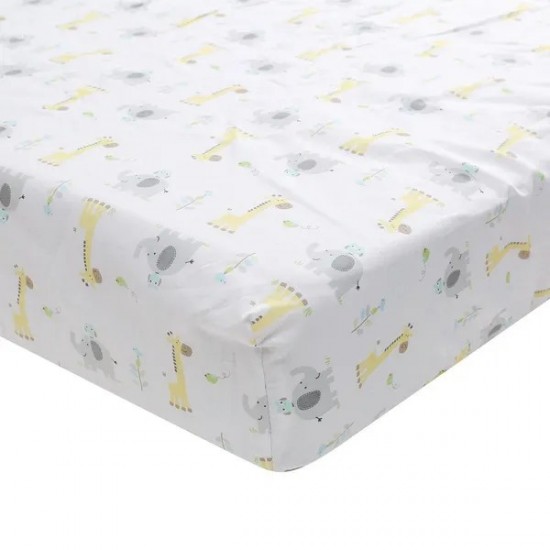 Elephant Crib Bedding for Boys And Girl Nursery Bedding Set Cotton Baby Crib Set Includes Baby Bed Quilt, Fitted Sheet, Dust Ruffle 3Piece w