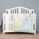 Elephant Crib Bedding for Boys And Girl Nursery Bedding Set Cotton Baby Crib Set Includes Baby Bed Quilt, Fitted Sheet, Dust Ruffle 3Piece w