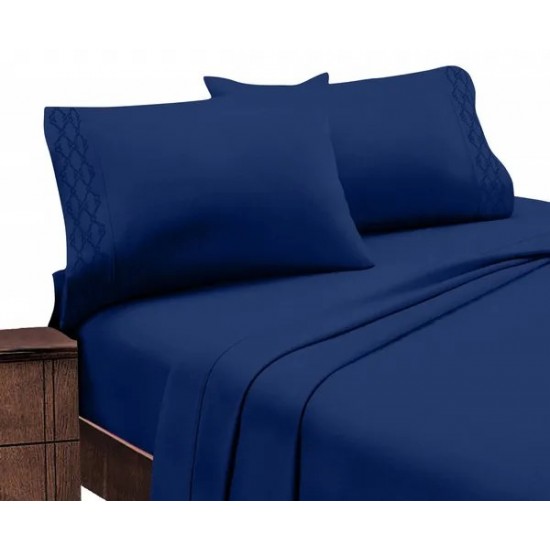 Home Sweet Home Extra Soft Deep Pocket Embroidered Luxury Bed Sheet Set