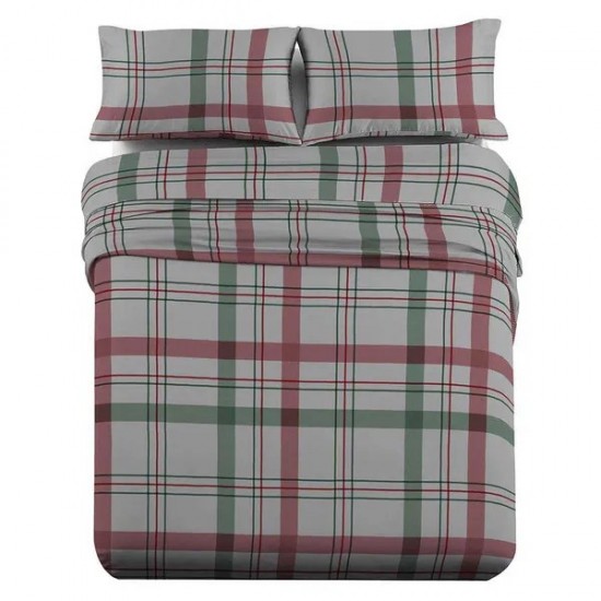 Bed Sheet Set 170GSM, Deep Pocket, Thick, Heavy and Ultra soft Cotton Flannel, Dessines Plaid