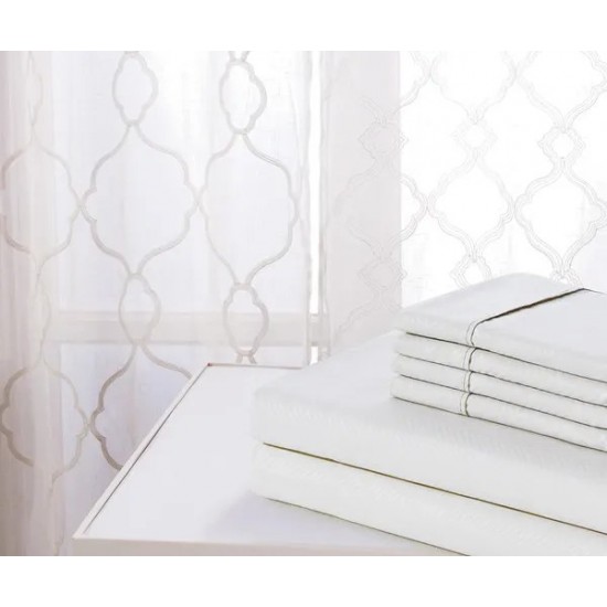 Bamboo 4 Piece Luxury Chevron Embossed Sheet Set