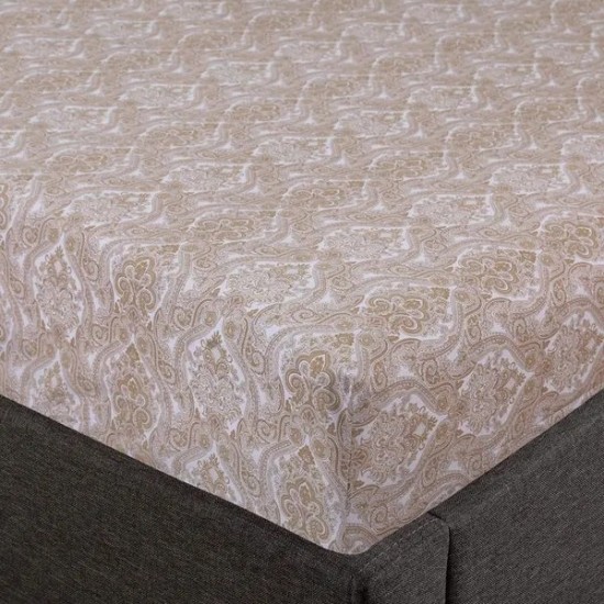 Feather & Stitch Fitted Sheet Only 100% Cotton 300 TC Lightweight Cooling Breathable Percale Weave Sheet 16