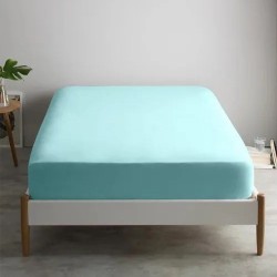Feather & Stitch Fitted Sheet Only 100% Cotton 300 TC Lightweight Cooling Breathable Percale Weave Sheet 16