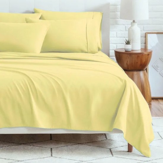 6-Piece Bed Sheet Set – Soft Microfiber | 45cm Deep Pocket Fitted Sheet | Cooling, Wrinkle-Free, All-Season Comfort | Includes 1 Flat Sheet,