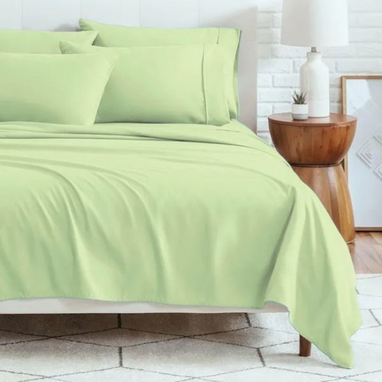 6-Piece Bed Sheet Set – Soft Microfiber | 45cm Deep Pocket Fitted Sheet | Cooling, Wrinkle-Free, All-Season Comfort | Includes 1 Flat Sheet,
