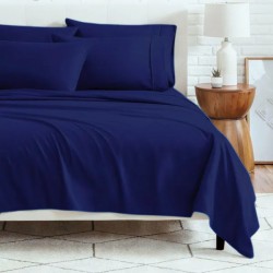 6-Piece Bed Sheet Set – Soft Microfiber | 45cm Deep Pocket Fitted Sheet | Cooling, Wrinkle-Free, All-Season Comfort | Includes 1 Flat Sheet,