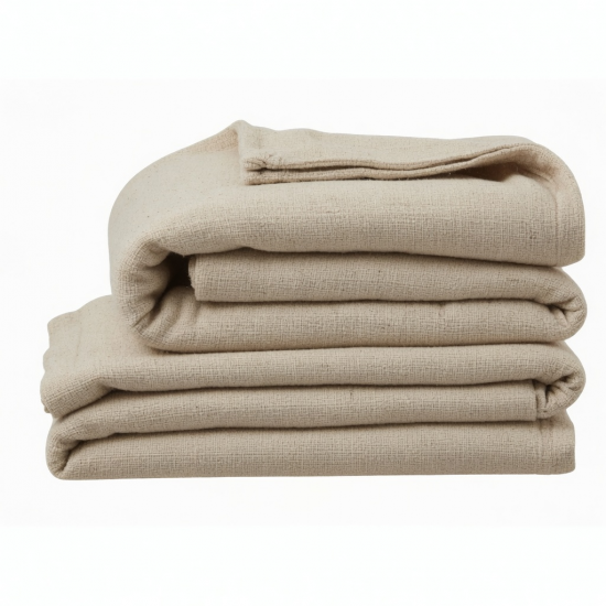 Heavyweight Cotton Bedding Set - Coarse Woven Sheet and Duvet Cover for Dorm or Master Bed