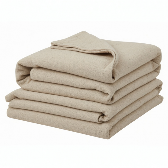 Heavyweight Cotton Bedding Set - Coarse Woven Sheet and Duvet Cover for Dorm or Master Bed