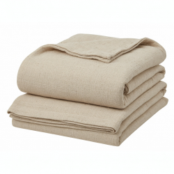 Heavyweight Cotton Bedding Set - Coarse Woven Sheet and Duvet Cover for Dorm or Master Bed
