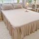 Princess Style Ruffled Bed Skirt Set - 100% Cotton Washed Quilt Cover with Non-Slip Sheet, All-Season Bedding