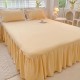 Princess Style Ruffled Bed Skirt Set - 100% Cotton Washed Quilt Cover with Non-Slip Sheet, All-Season Bedding
