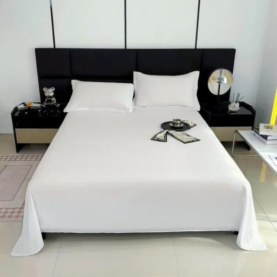 Soft Flannel Bed Sheet Set - Cozy Cotton Single & Double Size, Minimalist Solid Color with Pillowcases
