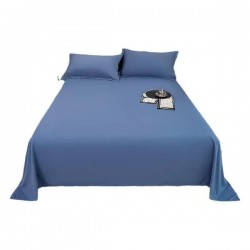 Soft Flannel Bed Sheet Set - Cozy Cotton Single & Double Size, Minimalist Solid Color with Pillowcases