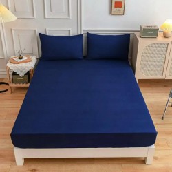 Solid Color Fitted Sheet and Pillowcase Set - Premium Bedding for Mattress Protection
