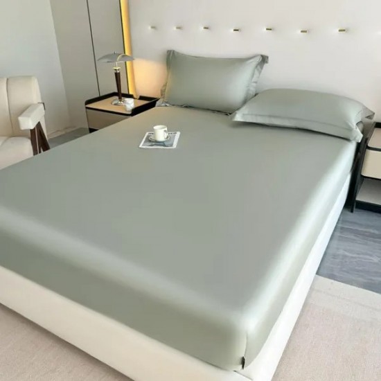 Luxury 100% Long-Staple Cotton Fitted Sheet – Deep Pocket Bed Skirt Protector