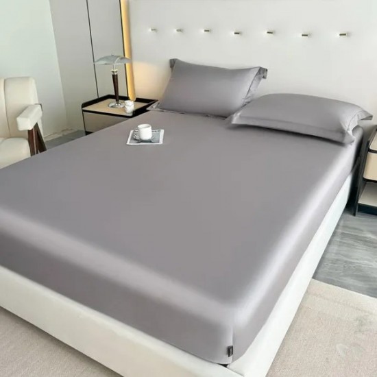 Luxury 100% Long-Staple Cotton Fitted Sheet – Deep Pocket Bed Skirt Protector