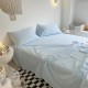 100% Cotton Flat Sheet Single Piece, Soft Washed Cotton Bed Sheet for Dorm or Home