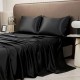 Luxury Satin Bedding Set - Silky Smooth Fitted Sheet & Pillowcases, Washable Elegance