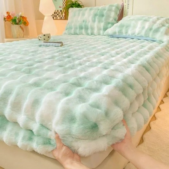 Cozy Fleece Fitted Sheet | Winter Warmth, Full Coverage & Non-Slip Mattress Protector