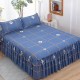 Premium Fitted Sheet with Skirt - Extra Thick, Silky Soft, Non-Slip Mattress Protector for Queen Size Bed