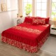 Premium Fitted Sheet with Skirt - Extra Thick, Silky Soft, Non-Slip Mattress Protector for Queen Size Bed