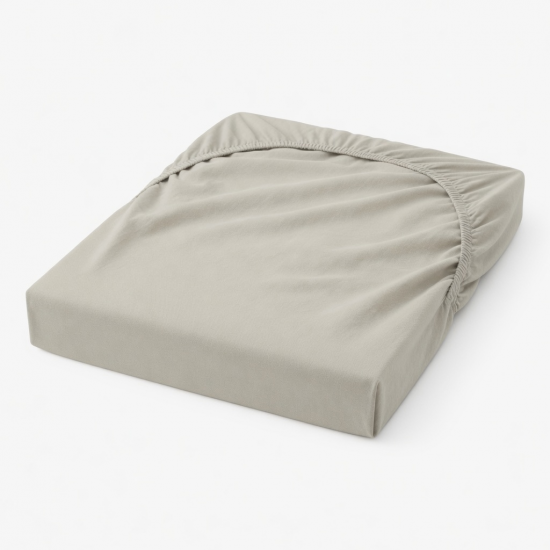 Pure Color Fitted Sheet - A-Class Cotton, Skin-Friendly, Washed Cotton Bed Cover for Mattress Protection