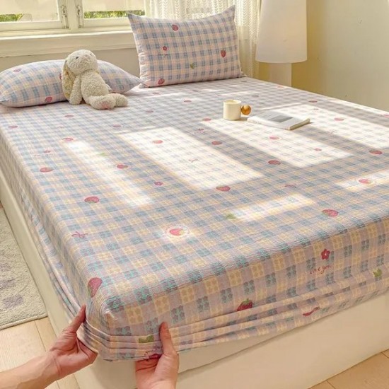 Breathable Double Gauze Bed Sheet Protector | Full Encasement Mattress Cover for Dorm & Home