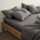 Washed Linen Cotton Flat Sheet Set - Minimalist Nordic Style Pure White Bedding for Boho Chic & Airbnb Stays
