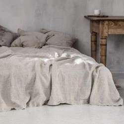 Washed Linen Cotton Flat Sheet Set - Minimalist Nordic Style Pure White Bedding for Boho Chic & Airbnb Stays