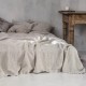 Washed Linen Cotton Flat Sheet Set - Minimalist Nordic Style Pure White Bedding for Boho Chic & Airbnb Stays