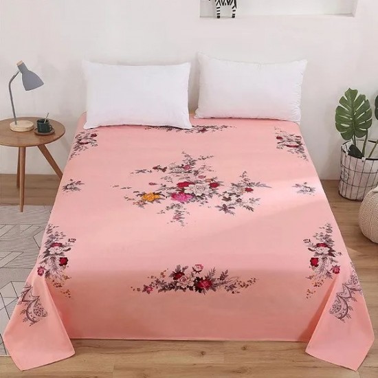 Vintage Shanghai Retro Thick Cotton Slub Bed Sheet – Old-School Printed Fitted Flat Sheet for Double Bed, Non-Pure Cotton Twill Weave, Nosta